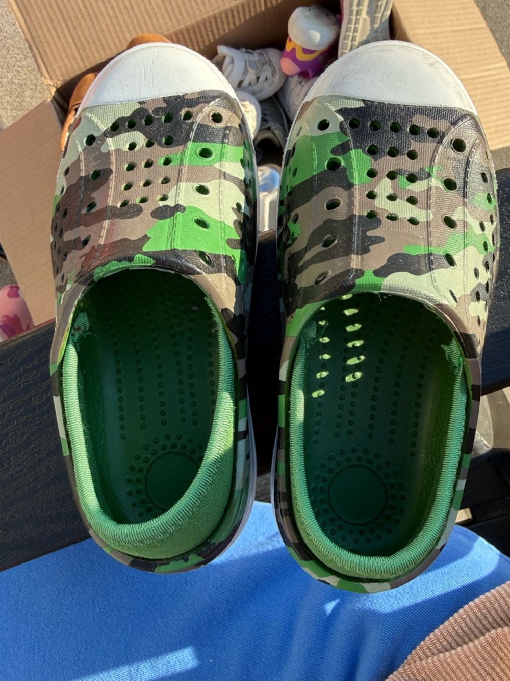 Kids' Green Camo Slip-On Shoes